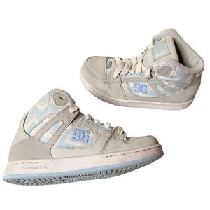DC Youth Boys Gray Blue High Top Sneaker Size 2 Skate